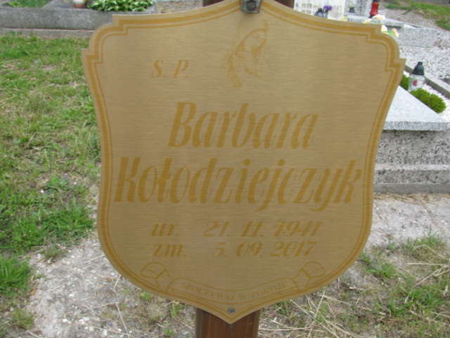 Barbara Kołodziejczyk 1941 Rudziniec - Grobonet - Wyszukiwarka osób pochowanych