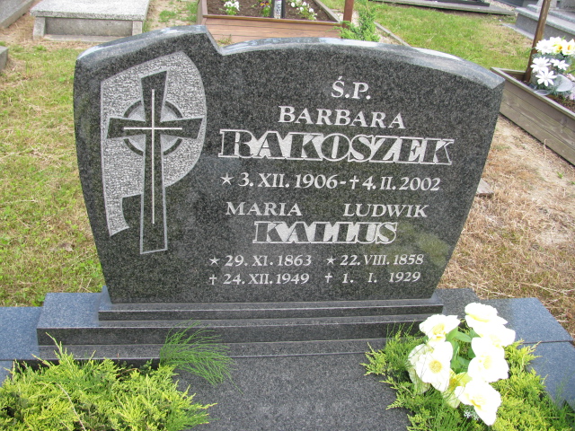 Maria Kallus 1863 Rudziniec - Grobonet - Wyszukiwarka osób pochowanych