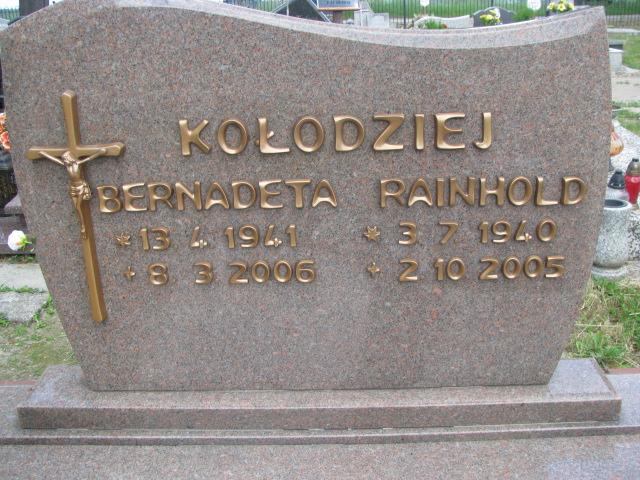 Rainhold Kołodziej 1940 Rudziniec - Grobonet - Wyszukiwarka osób pochowanych